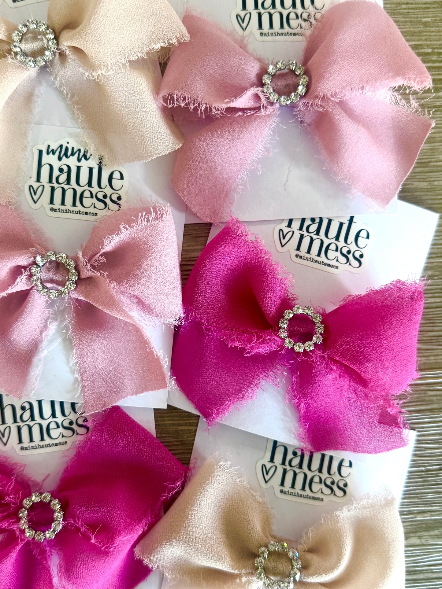 Beige Handmade Chiffon Hair Bow Clip (3”) | Non-Slip Alligator Clip | Girls Hair Accessory