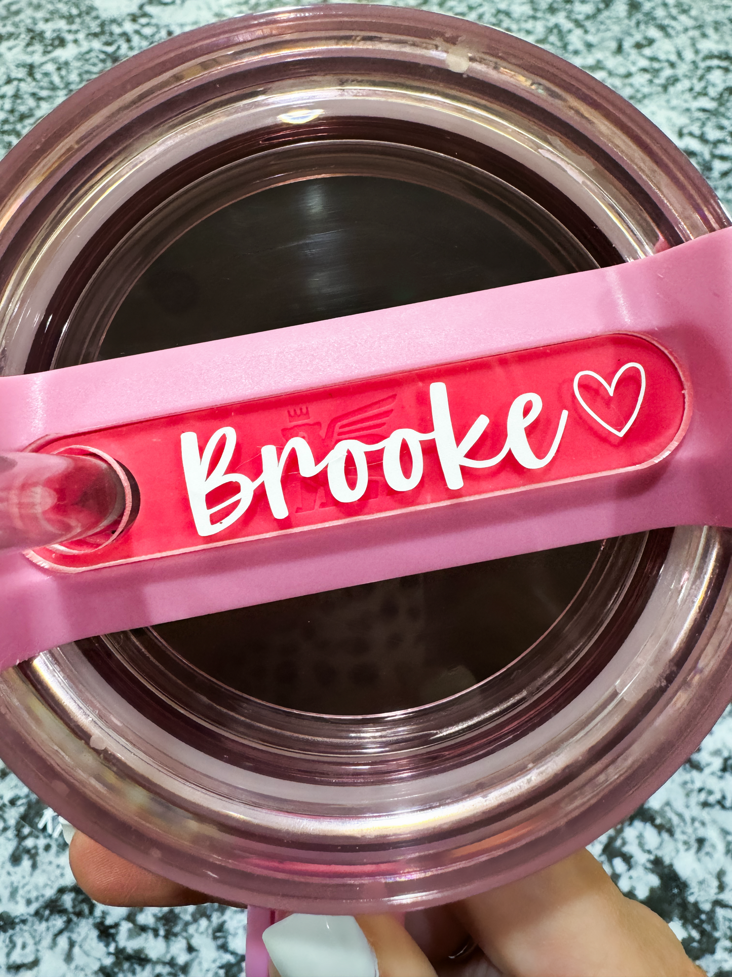 Name Plate with Mini Heart Outline