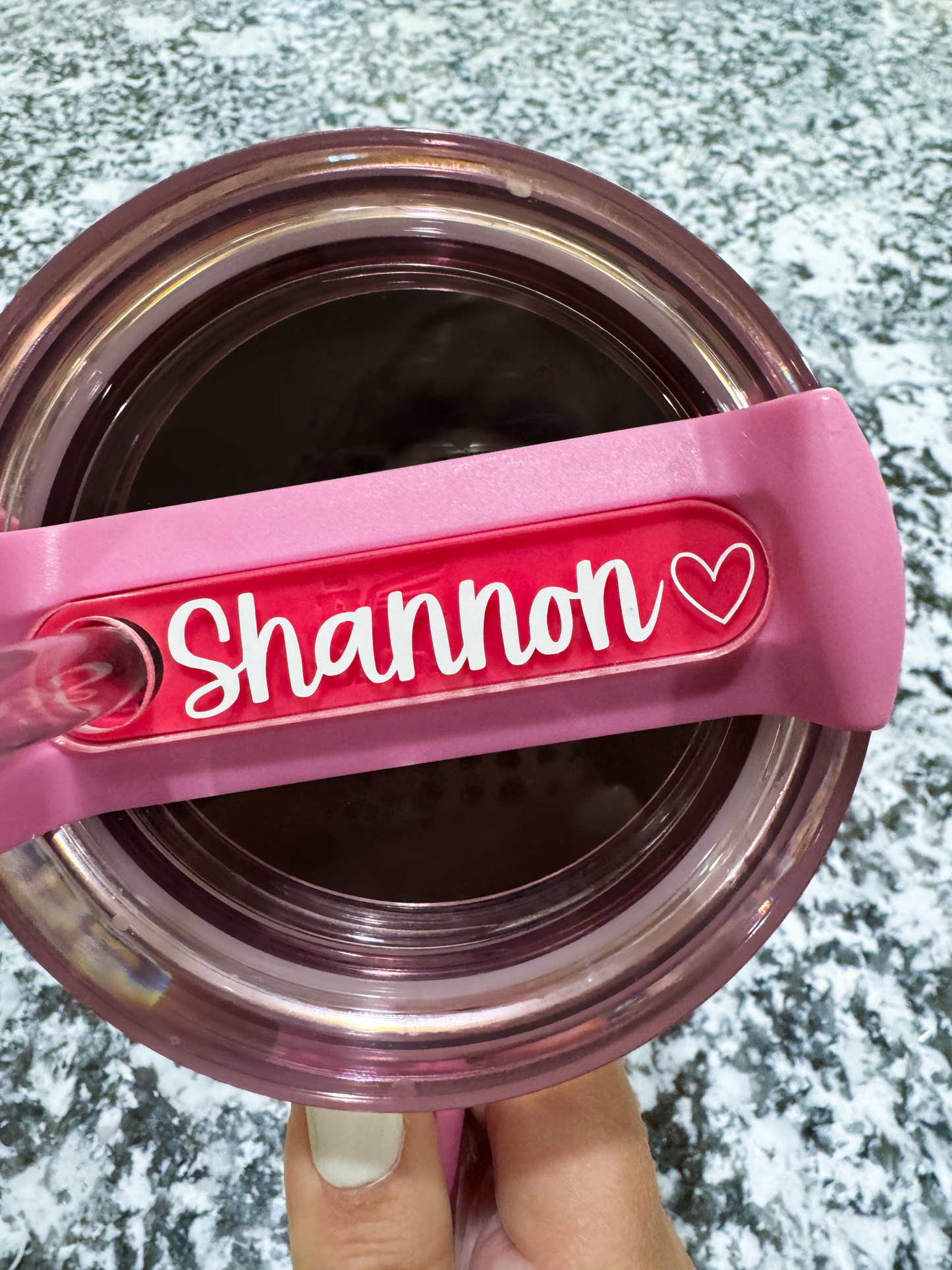 Name Plate with Mini Heart Outline