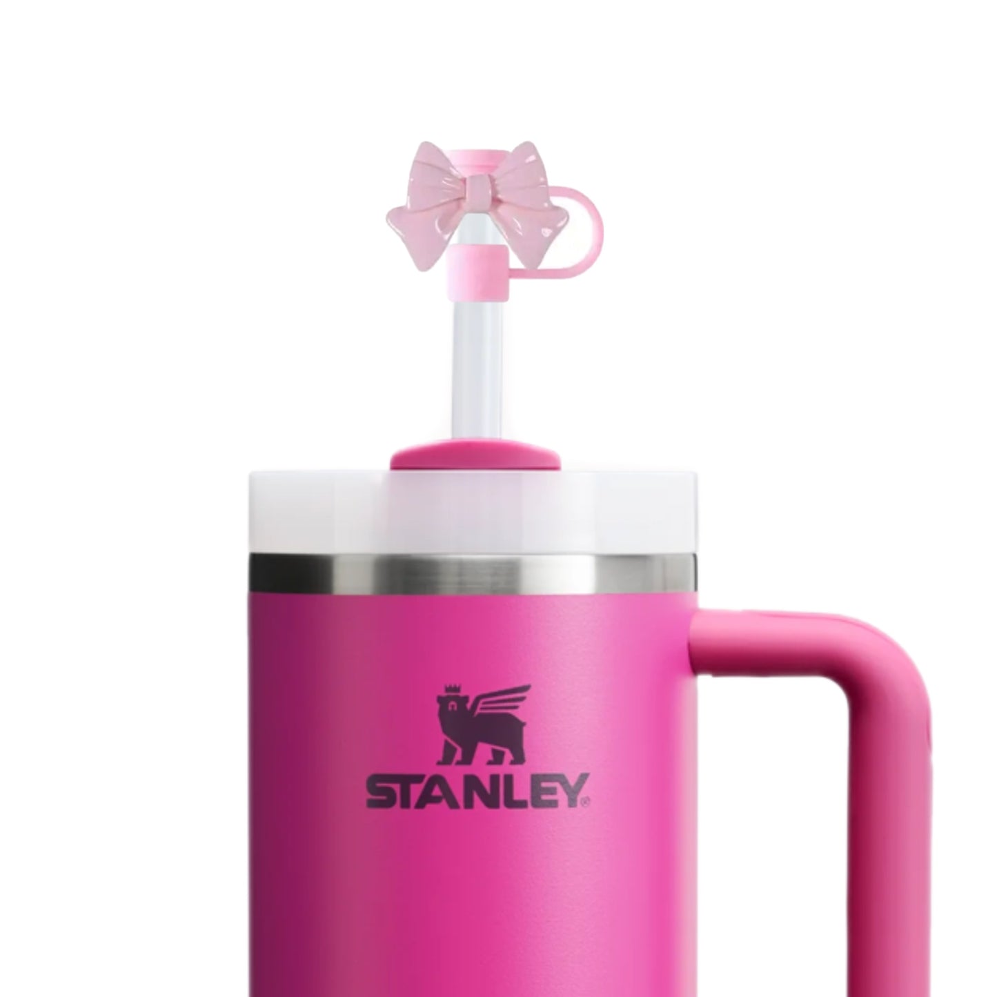 Light Pink Bow Straw Topper Coquette Tumbler Accessory