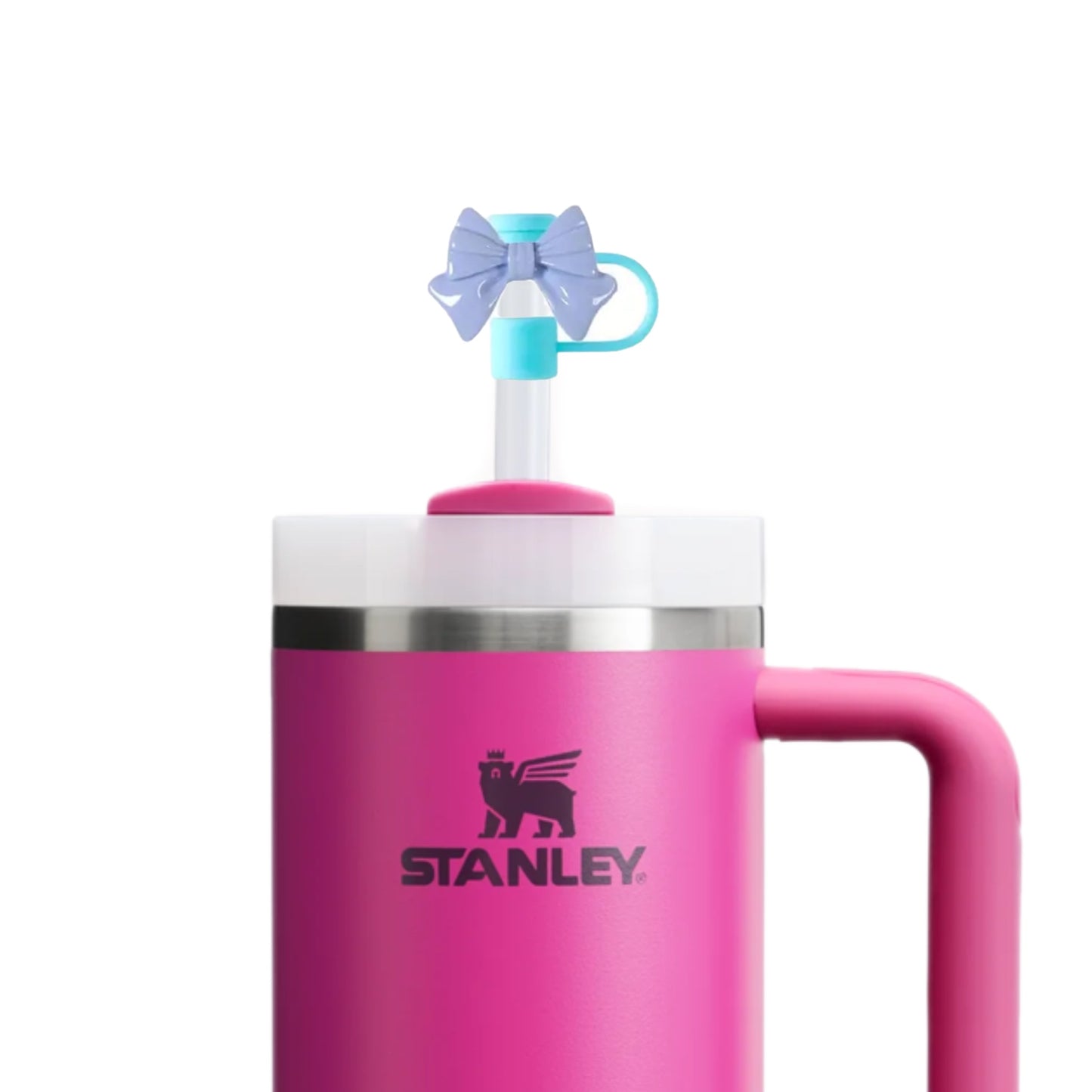 Lavender Bow Straw Topper Coquette Tumbler Accessory