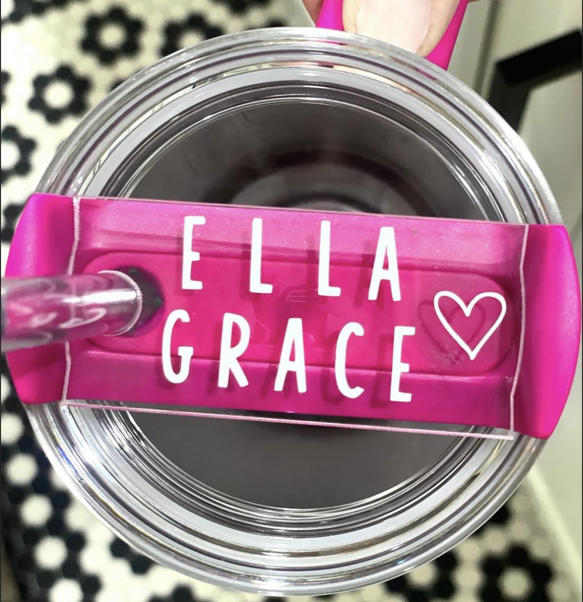 Two Word Name Plate with Open Heart