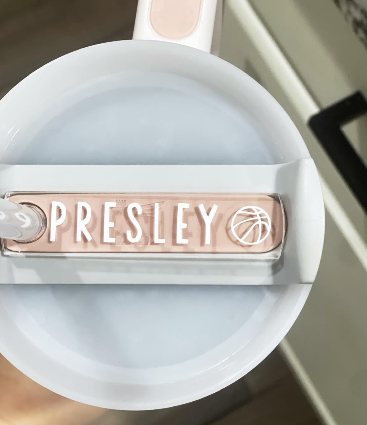 basketball name plate for stanley. Gift for basketball players and coaches
