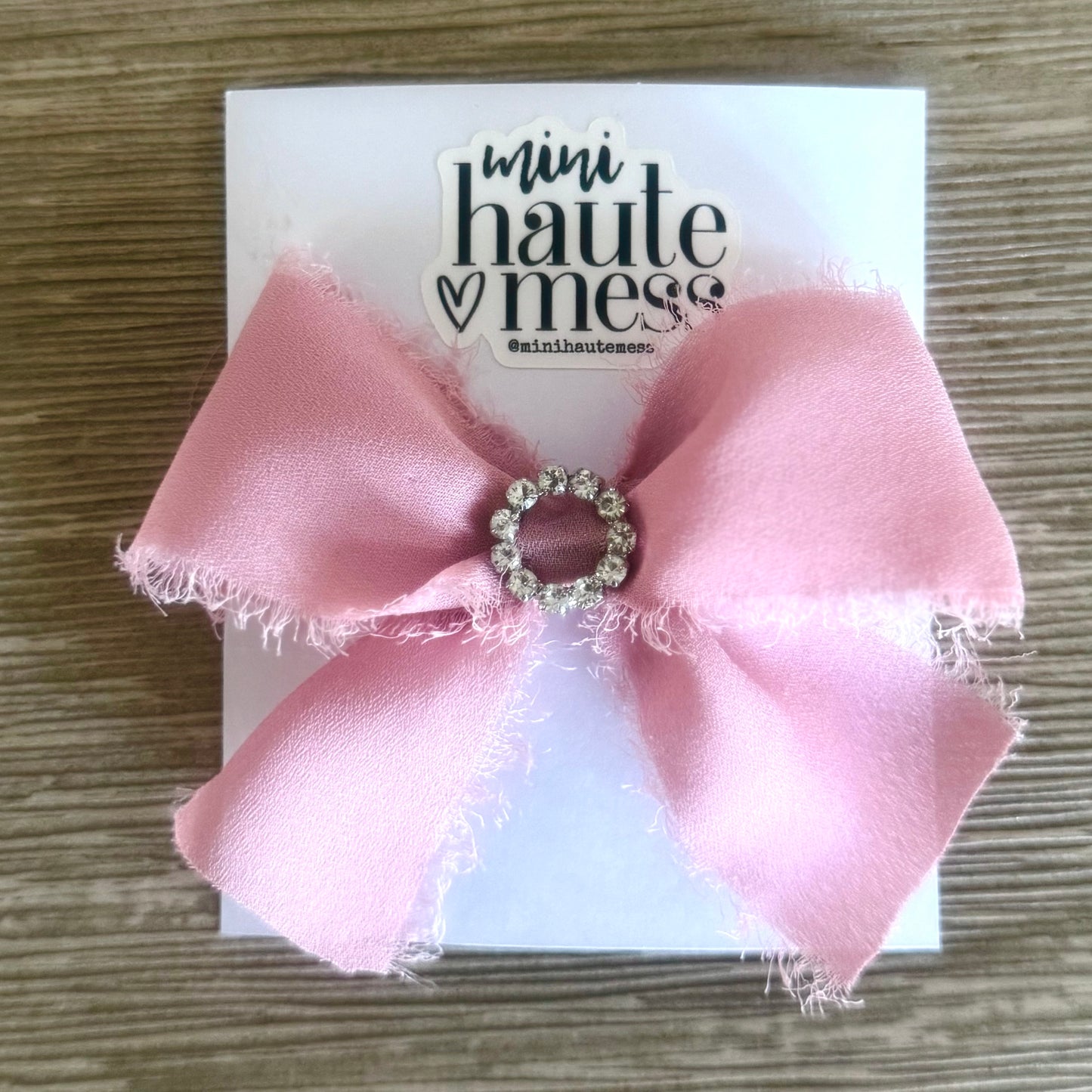 Mauve Handmade Chiffon Hair Bow Clip (3”) | Non-Slip Alligator Clip | Girls Hair Accessory