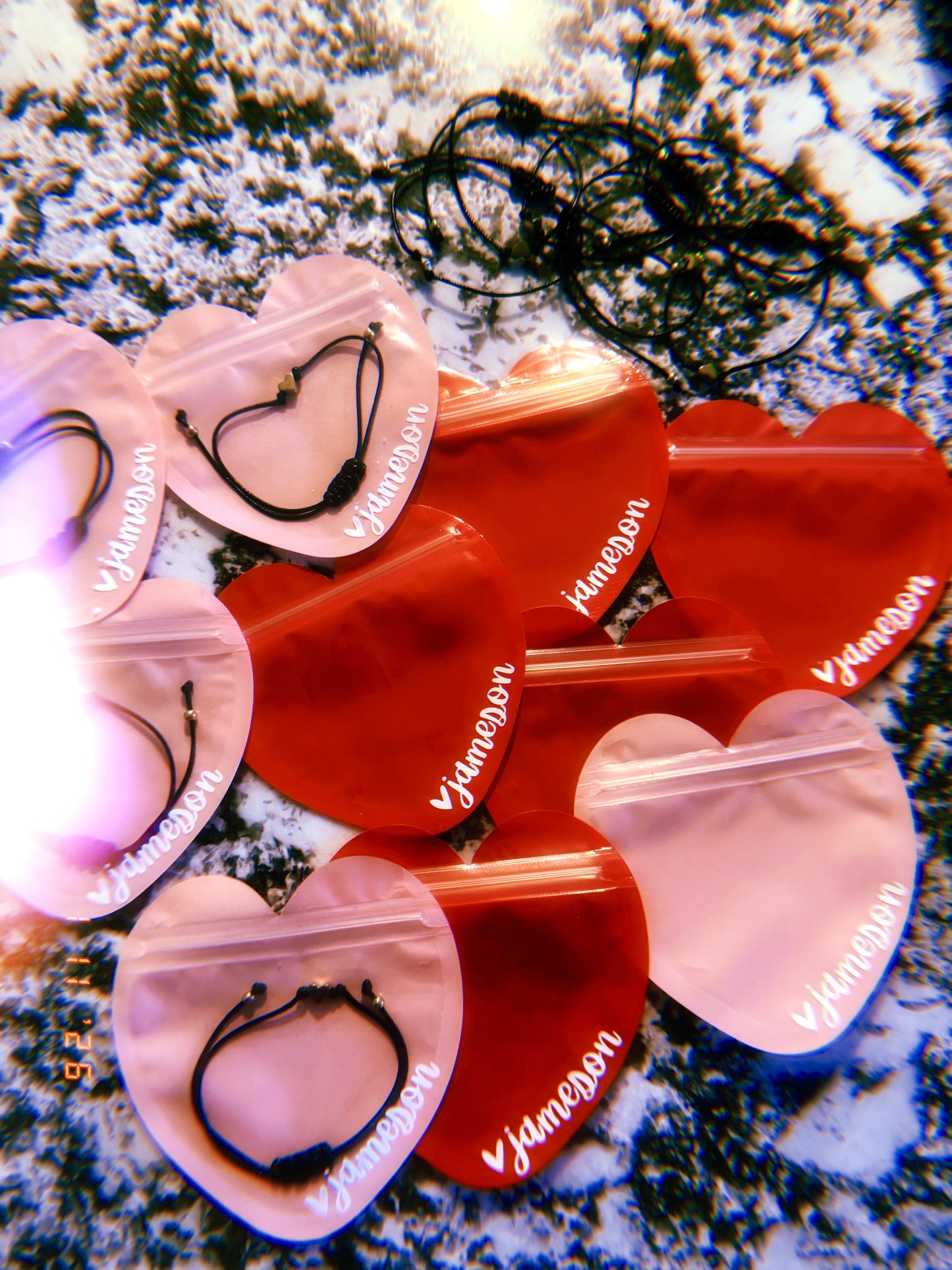 Personalized Valentine Heart Bags (Set of 8)