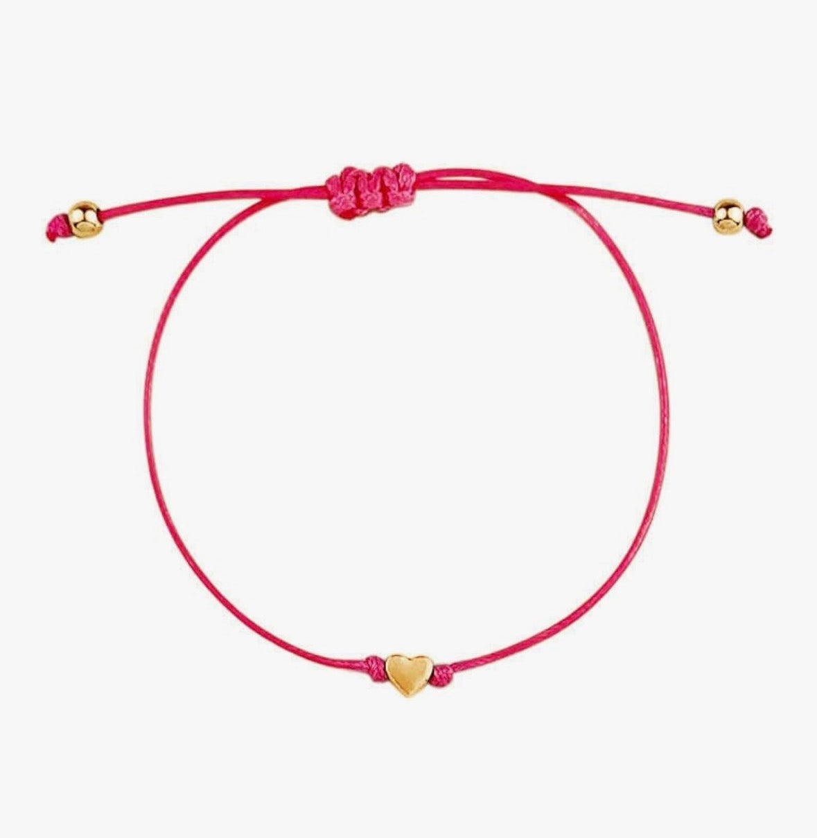 Red & Gold Dainty Heart Friendship Bracelet