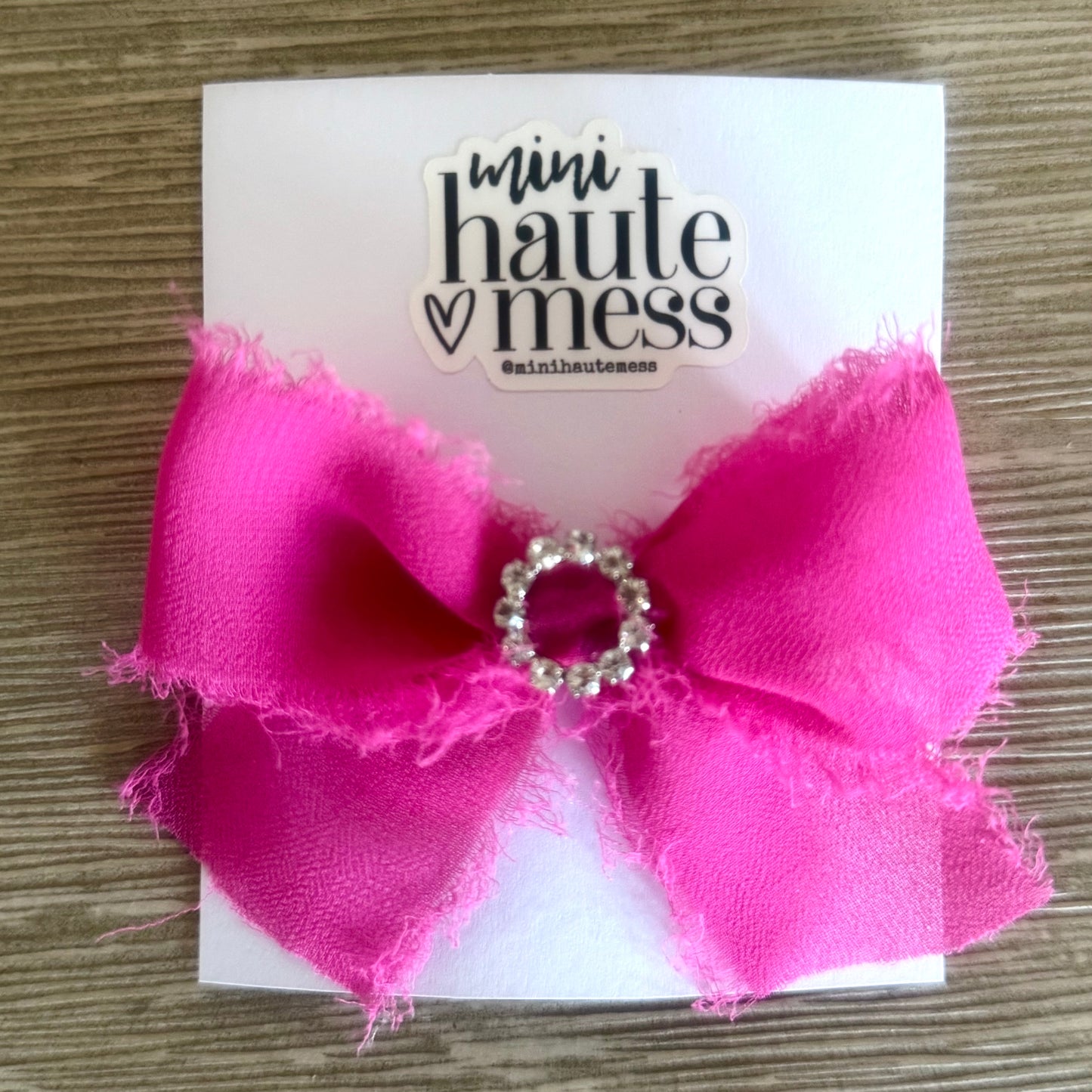 Hot Pink Handmade Chiffon Hair Bow Clip (3”) | Non-Slip Alligator Clip | Girls Hair Accessory