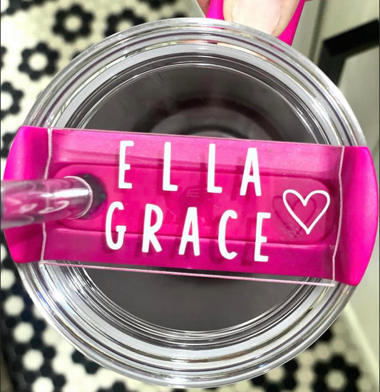 Two Word Name Plate with Open Heart